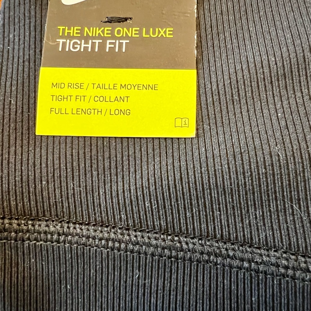 Nike One Luxe Dri-FIT Rib Black Leggings NWT Size XL Black